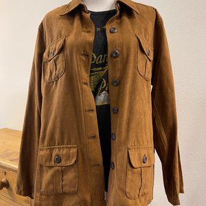 Vintage Faux Suede Duck Head Button Down/Shacket-Sz L